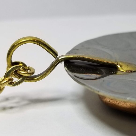 Natural Picture Agate Cabochon Necklace Hand Soldered Metalwork Artisan NWT - Picture 7 of 13